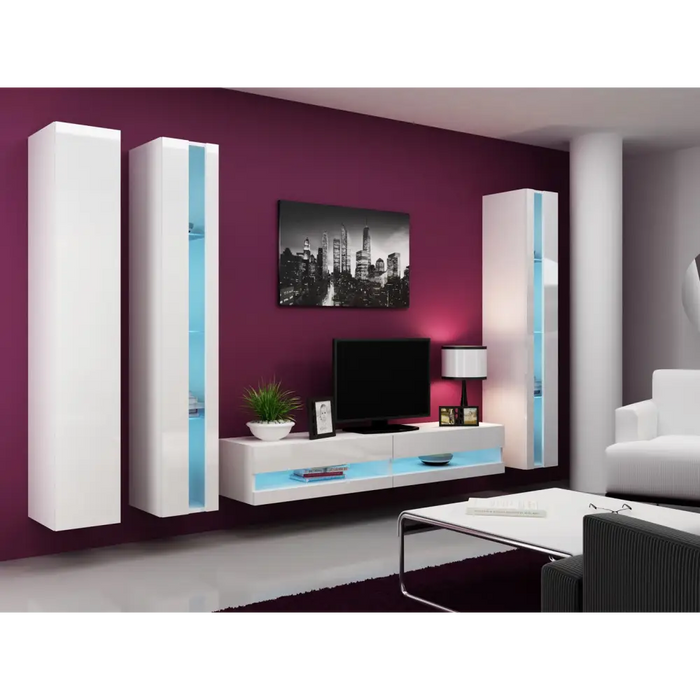 Cama Shelf unit VIGO NEW 180/40/30 white/white gloss - Wooden shelvesRGA-DRE<<<ShelvesRGA<<<ActionPL