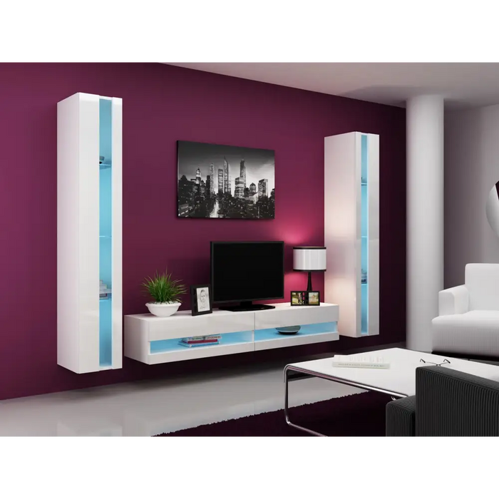 Cama Shelf unit VIGO NEW 180/40/30 white/white gloss - Wooden shelvesRGA-DRE<<<ShelvesRGA<<<ActionPL