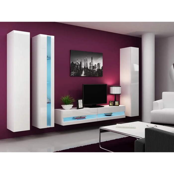Cama Shelf unit VIGO NEW 180/40/30 white/white gloss - Wooden shelvesRGA-DRE<<<ShelvesRGA<<<ActionPL