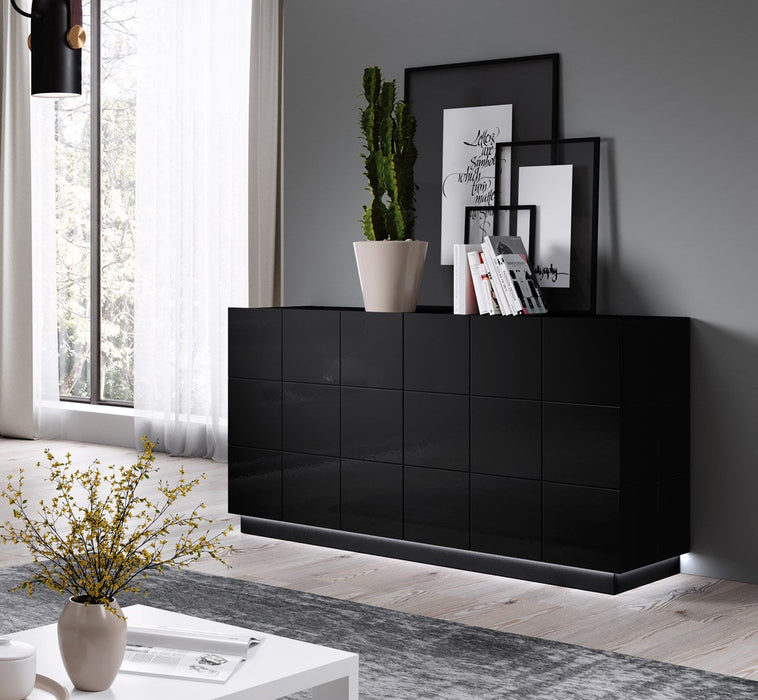 Cama sideboard 2D REJA black gloss/black gloss - Chests of drawers made of furniture boardKOY-ZPM<<<ChestsKOY<<<ActionPL