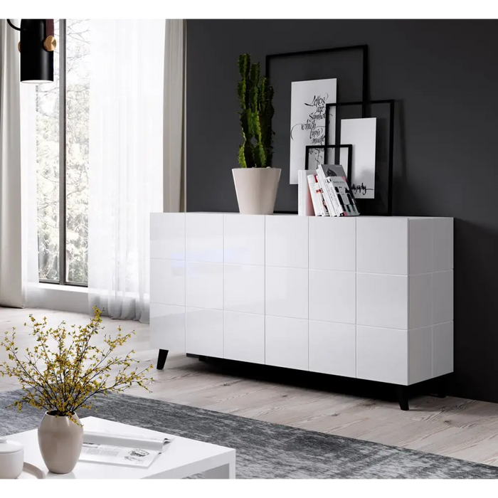 Cama sideboard 2D REJA white gloss/white gloss - Chests of drawers made of furniture boardKOY-ZPM<<<ChestsKOY<<<ActionPL