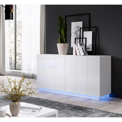 Cama sideboard 2D REJA white gloss/white gloss - Chests of drawers made of furniture boardKOY-ZPM<<<ChestsKOY<<<ActionPL