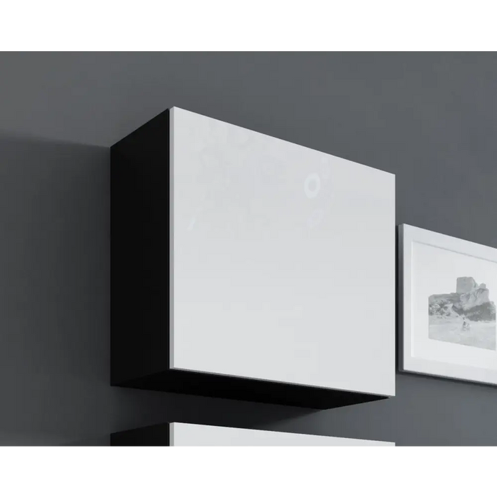 Cama Square cabinet VIGO 50/50/30 black/white gloss - Wooden shelvesRGA-DRE<<<ShelvesRGA<<<ActionPL