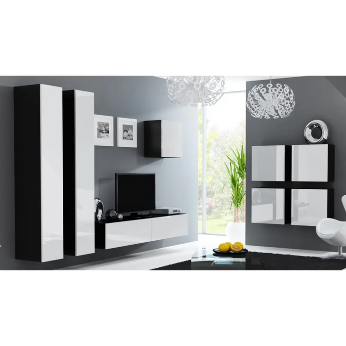 Cama Square cabinet VIGO 50/50/30 black/white gloss - Wooden shelvesRGA-DRE<<<ShelvesRGA<<<ActionPL
