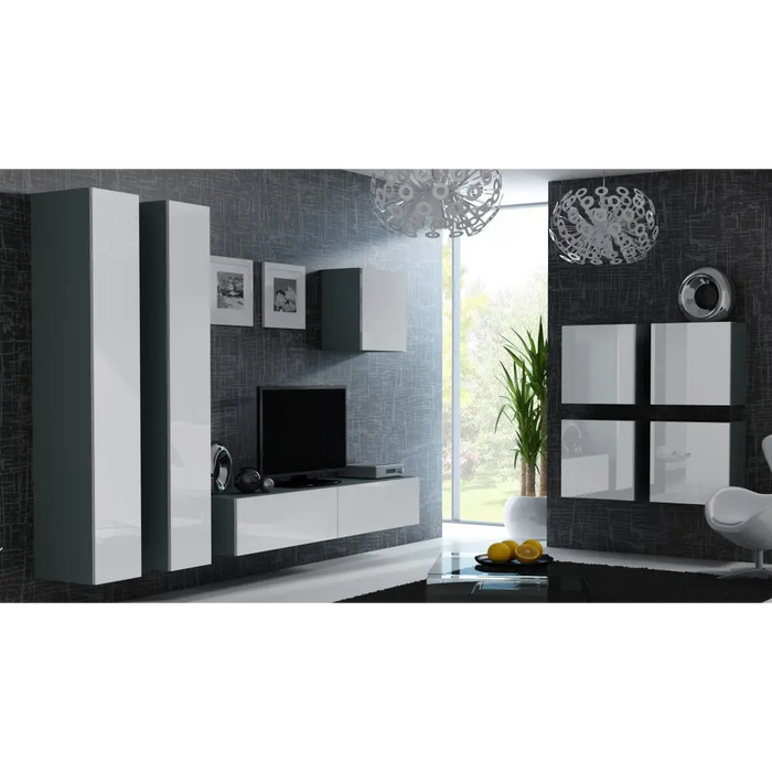 Cama Square cabinet VIGO 50/50/30 grey/white gloss - Wooden shelvesRGA-DRE<<<ShelvesRGA<<<ActionPL