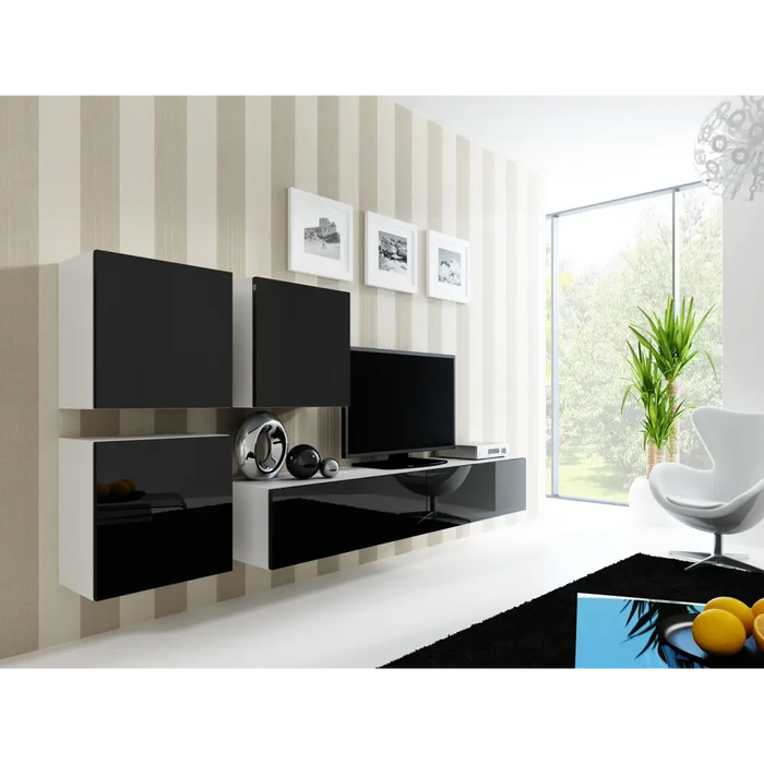 Cama Square cabinet VIGO 50/50/30 white/black gloss - Wooden shelvesRGA-DRE<<<ShelvesRGA<<<ActionPL