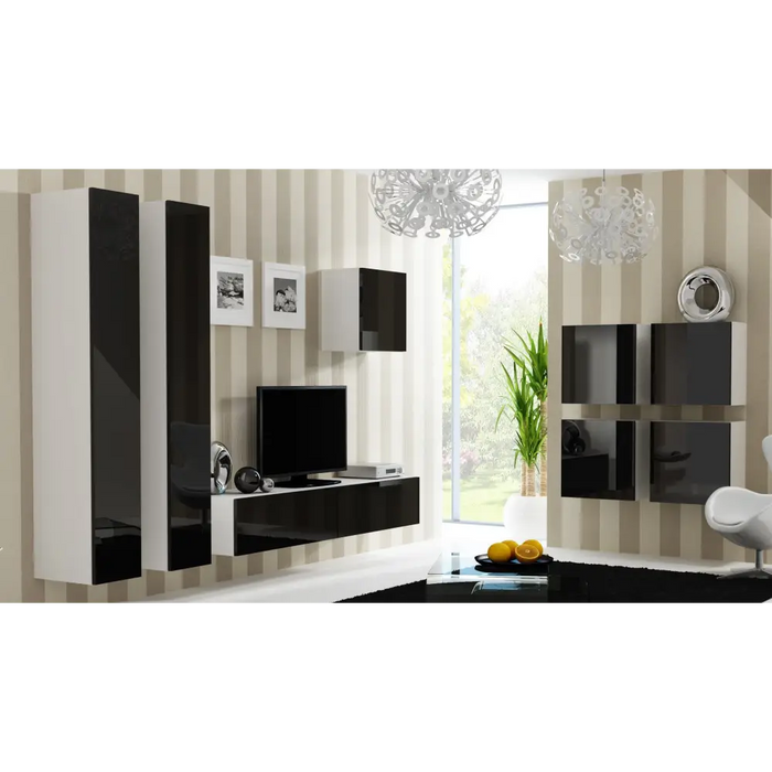 Cama Square cabinet VIGO 50/50/30 white/black gloss - Wooden shelvesRGA-DRE<<<ShelvesRGA<<<ActionPL