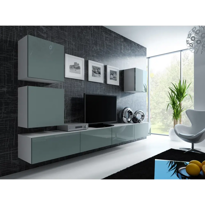 Cama Square cabinet VIGO 50/50/30 white/grey gloss - Wooden shelvesRGA-DRE<<<ShelvesRGA<<<ActionPL