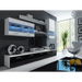 Cama storage cabinets set LOGO II 250/42/190 white/white + black gloss - Modern wall unitsMES-NOW<<<Wall