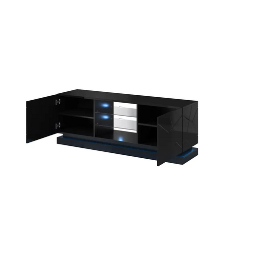 Cama TV cabinet QIU 160 MDF black gloss/black gloss - TV cabinets made of furniture boardSTV-ZPM<<<TV