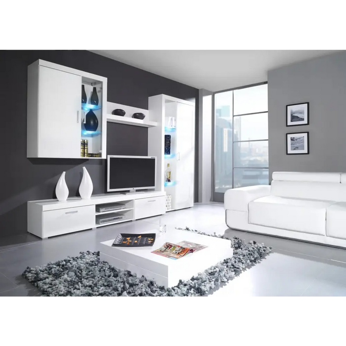Cama TV stand 200 SAMBA white/white gloss - TV cabinets made of furniture boardSTV-ZPM<<<TV cabinetsSTV<<<ActionPL