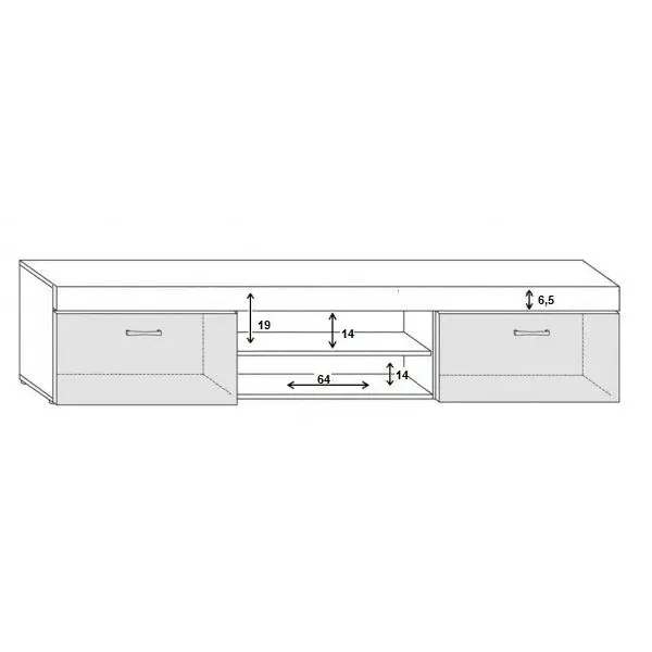 Cama TV stand 200 SAMBA white/white gloss - TV cabinets made of furniture boardSTV-ZPM<<<TV cabinetsSTV<<<ActionPL