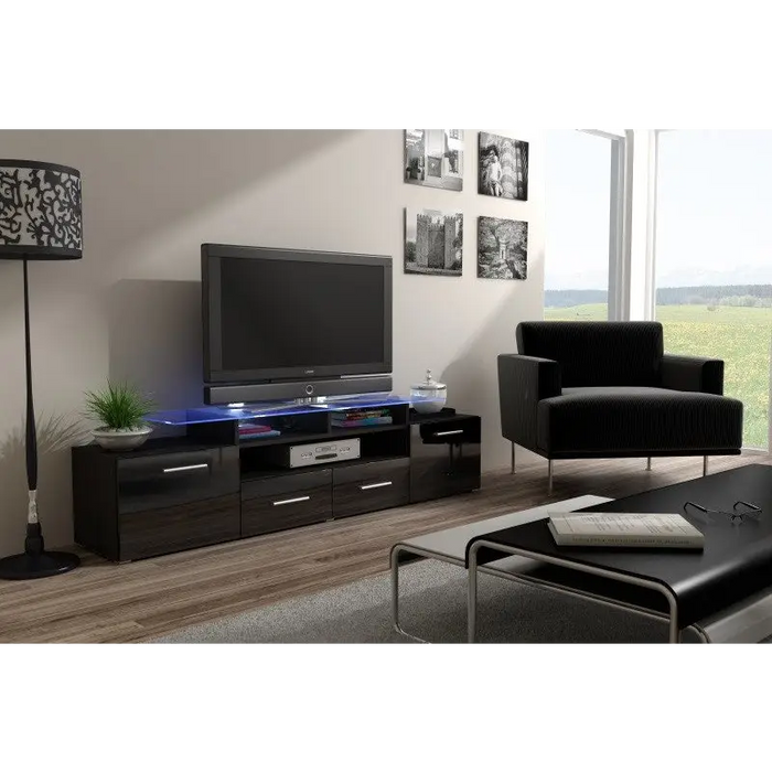 Cama TV stand EVORA 200 wenge/black gloss - TV cabinets made of furniture boardSTV-ZPM<<<TV cabinetsSTV<<<ActionPL