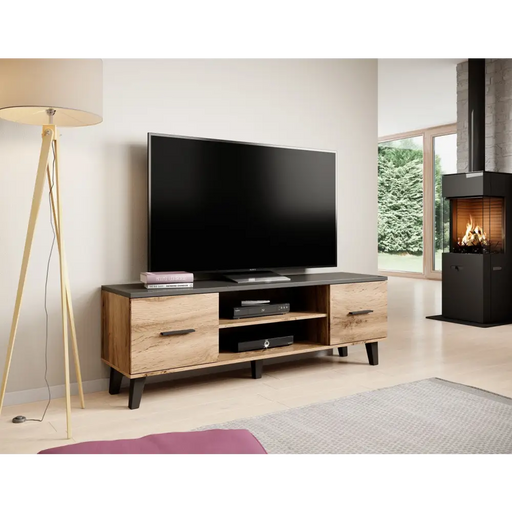 Cama TV stand LOTTA 160 2D2K wotan oak/mat black - TV cabinets made of furniture boardSTV-ZPM<<<TV