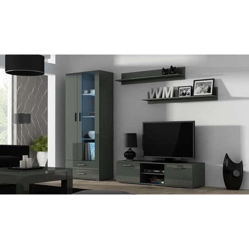 Cama TV stand SOHO 140 grey/grey gloss - TV cabinets made of furniture boardSTV-ZPM<<<TV cabinetsSTV<<<ActionPL