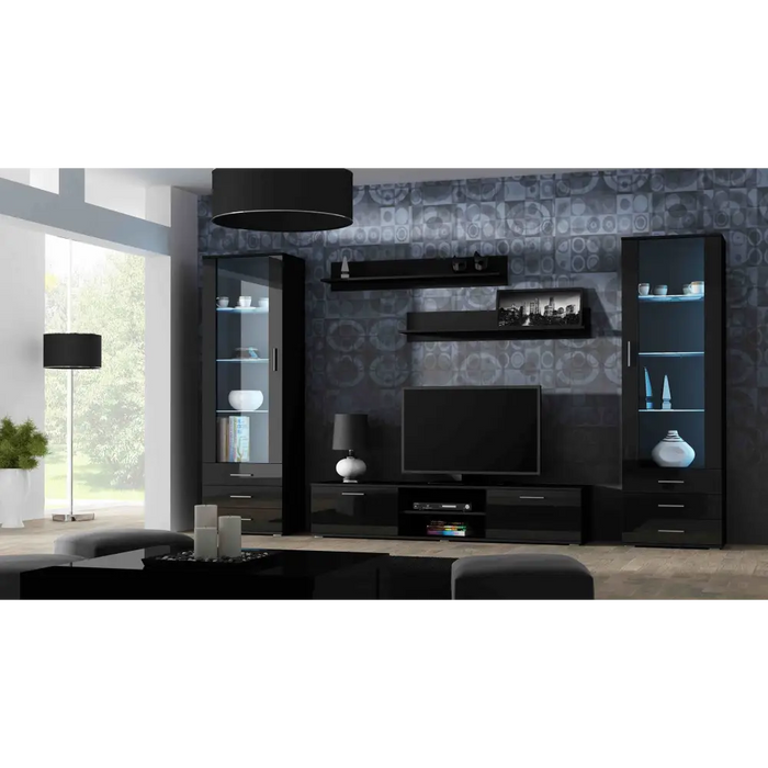 Cama TV stand SOHO 180 black/black gloss - TV cabinets made of furniture boardSTV-ZPM<<<TV cabinetsSTV<<<ActionPL