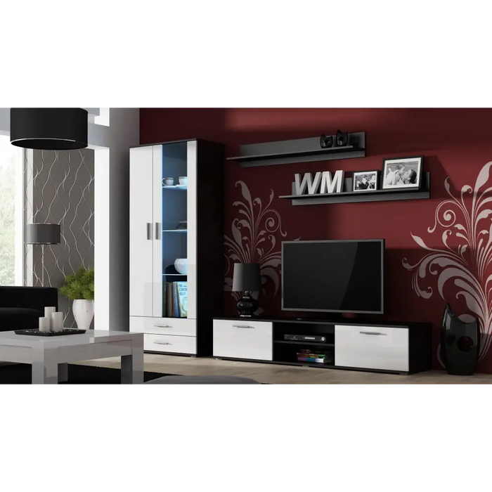 Cama TV stand SOHO 180 black/white gloss - TV cabinets made of furniture boardSTV-ZPM<<<TV cabinetsSTV<<<ActionPL