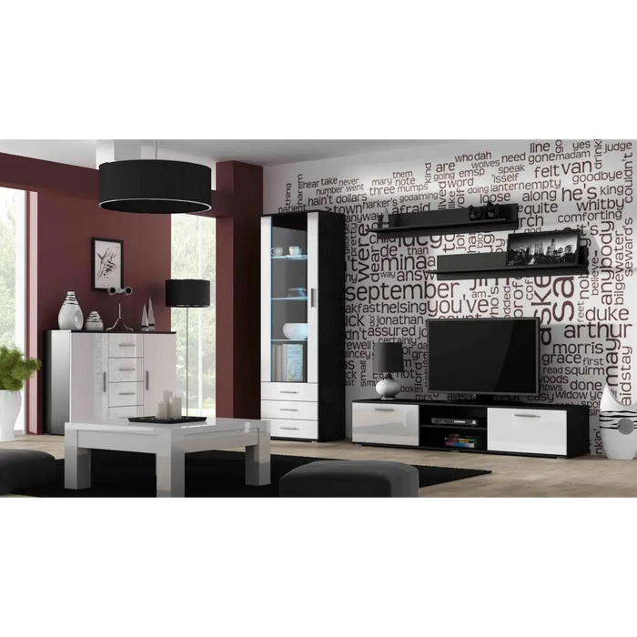 Cama TV stand SOHO 180 black/white gloss - TV cabinets made of furniture boardSTV-ZPM<<<TV cabinetsSTV<<<ActionPL