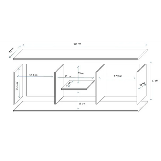Cama TV stand SOHO 180 grey/grey gloss - TV cabinets made of furniture boardSTV-ZPM<<<TV cabinetsSTV<<<ActionPL