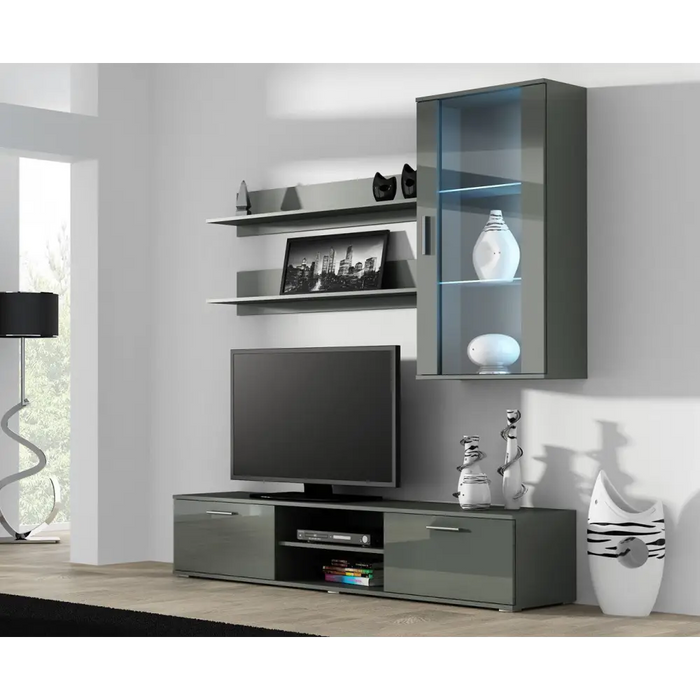 Cama TV stand SOHO 180 grey/grey gloss - TV cabinets made of furniture boardSTV-ZPM<<<TV cabinetsSTV<<<ActionPL