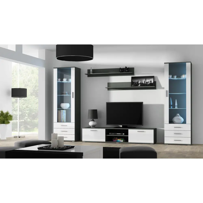 Cama TV stand SOHO 180 grey/white gloss - TV cabinets made of furniture boardSTV-ZPM<<<TV cabinetsSTV<<<ActionPL