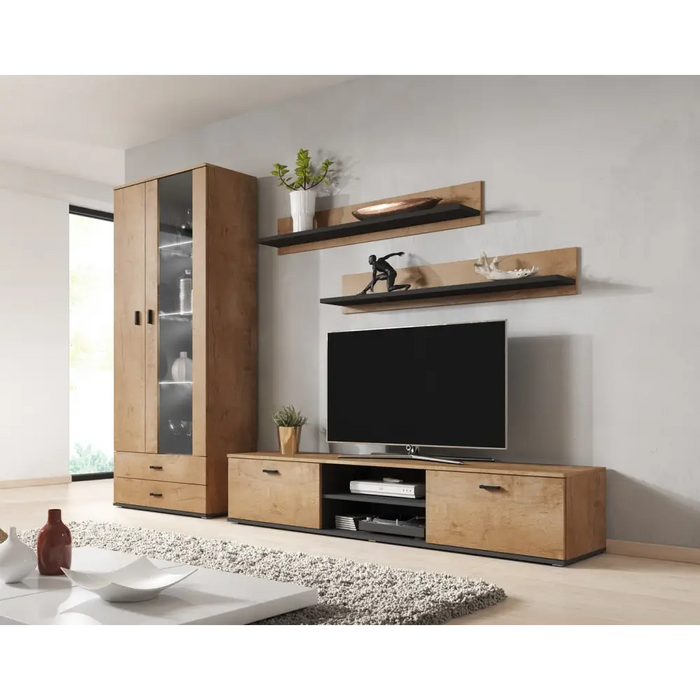 Cama TV stand SOHO 180 lefkas oak/black - TV cabinets made of furniture boardSTV-ZPM<<<TV cabinetsSTV<<<ActionPL