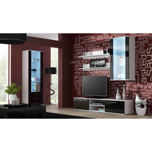 Cama TV stand SOHO 180 white/black gloss - TV cabinets made of furniture boardSTV-ZPM<<<TV cabinetsSTV<<<ActionPL