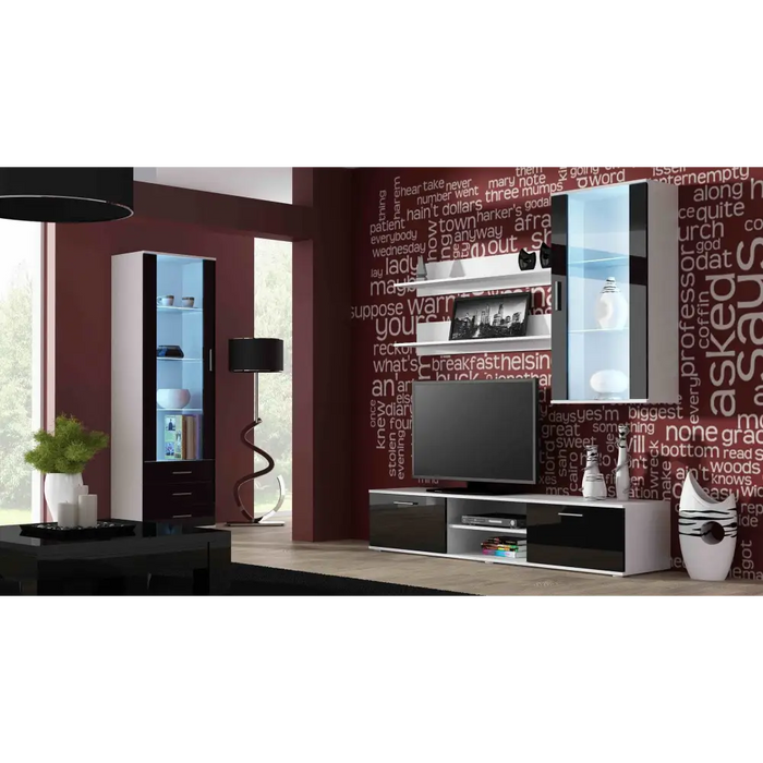 Cama TV stand SOHO 180 white/black gloss - TV cabinets made of furniture boardSTV-ZPM<<<TV cabinetsSTV<<<ActionPL