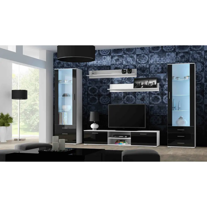 Cama TV stand SOHO 180 white/black gloss - TV cabinets made of furniture boardSTV-ZPM<<<TV cabinetsSTV<<<ActionPL
