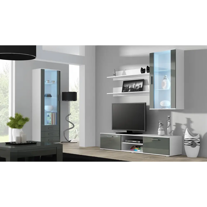 Cama TV stand SOHO 180 white/grey gloss - TV cabinets made of furniture boardSTV-ZPM<<<TV cabinetsSTV<<<ActionPL
