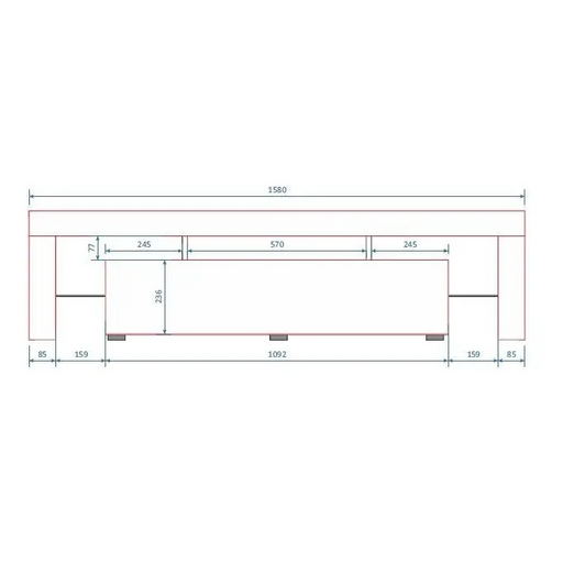 Cama TV stand TORO 158 grey/grey gloss - TV cabinets made of furniture boardSTV-ZPM<<<TV cabinetsSTV<<<ActionPL