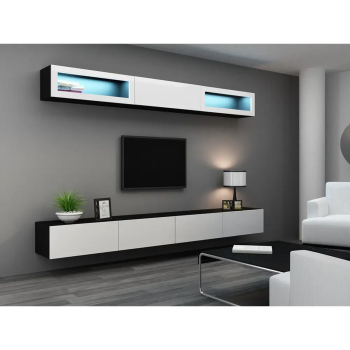 Cama TV stand VIGO 140 30/140/40 black/white gloss - TV cabinets made of furniture boardSTV-ZPM<<<TV