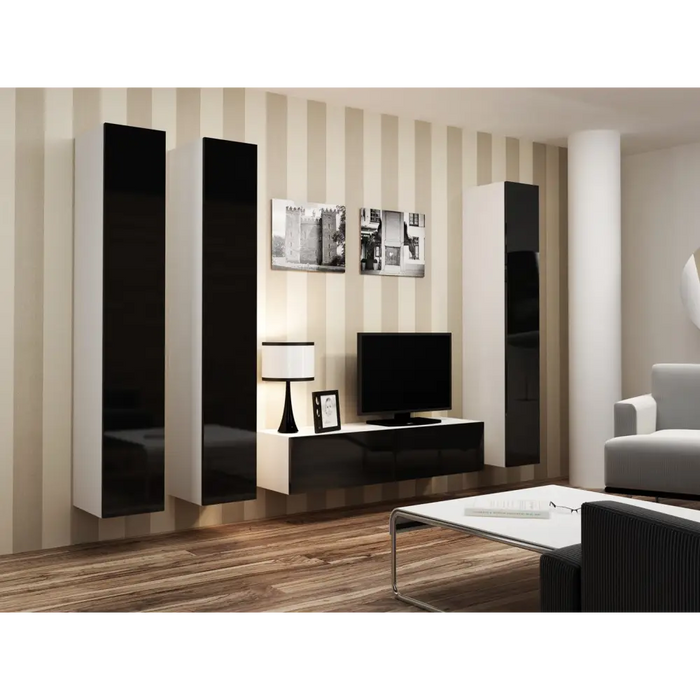 Cama TV stand VIGO 140 30/140/40 white/black gloss - TV cabinets made of furniture boardSTV-ZPM<<<TV