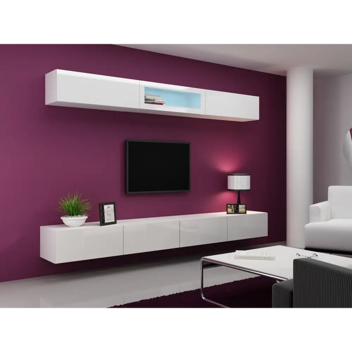 Cama TV stand VIGO 140 30/140/40 white/white gloss - TV cabinets made of furniture boardSTV-ZPM<<<TV