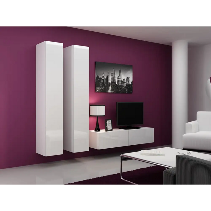 Cama TV stand VIGO 140 30/140/40 white/white gloss - TV cabinets made of furniture boardSTV-ZPM<<<TV