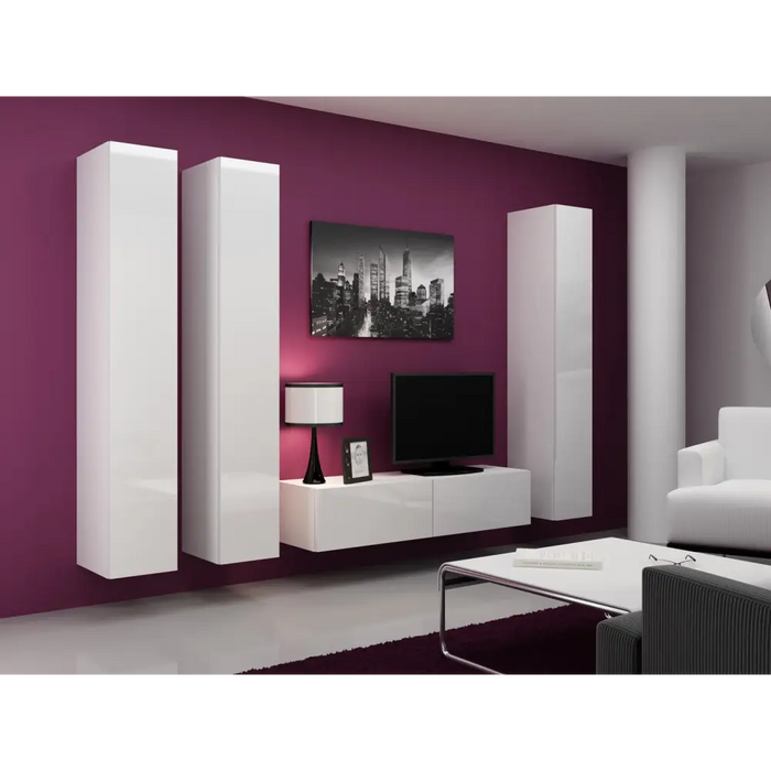 Cama TV stand VIGO 140 30/140/40 white/white gloss - TV cabinets made of furniture boardSTV-ZPM<<<TV