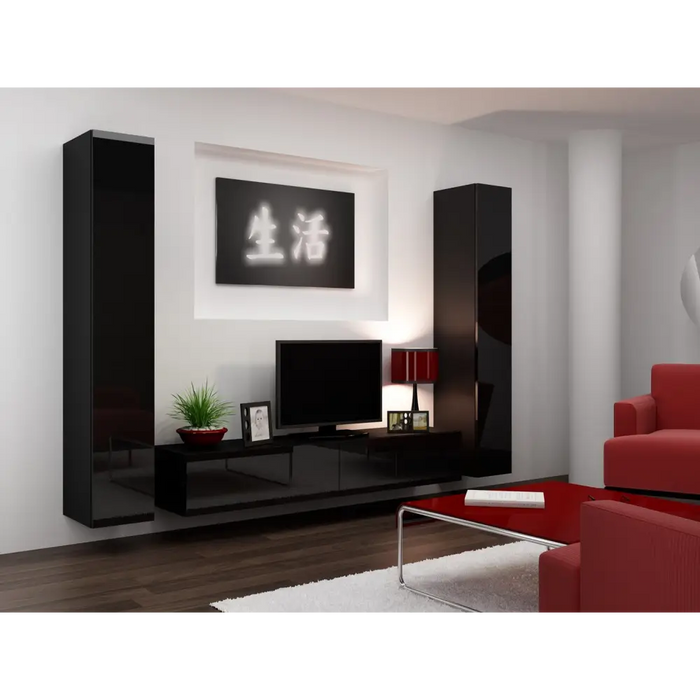 Cama TV Stand VIGO ’180’ 30/180/40 black/black gloss - TV cabinets made of furniture boardSTV-ZPM<<<TV