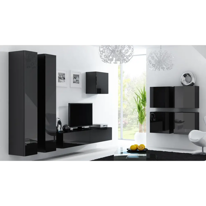 Cama TV Stand VIGO ’180’ 30/180/40 black/black gloss - TV cabinets made of furniture boardSTV-ZPM<<<TV
