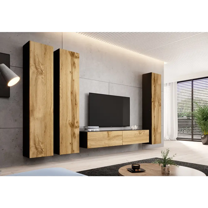 Cama TV Stand VIGO ’180’ 30/180/40 black/wotan oak - TV cabinets made of furniture boardSTV-ZPM<<<TV