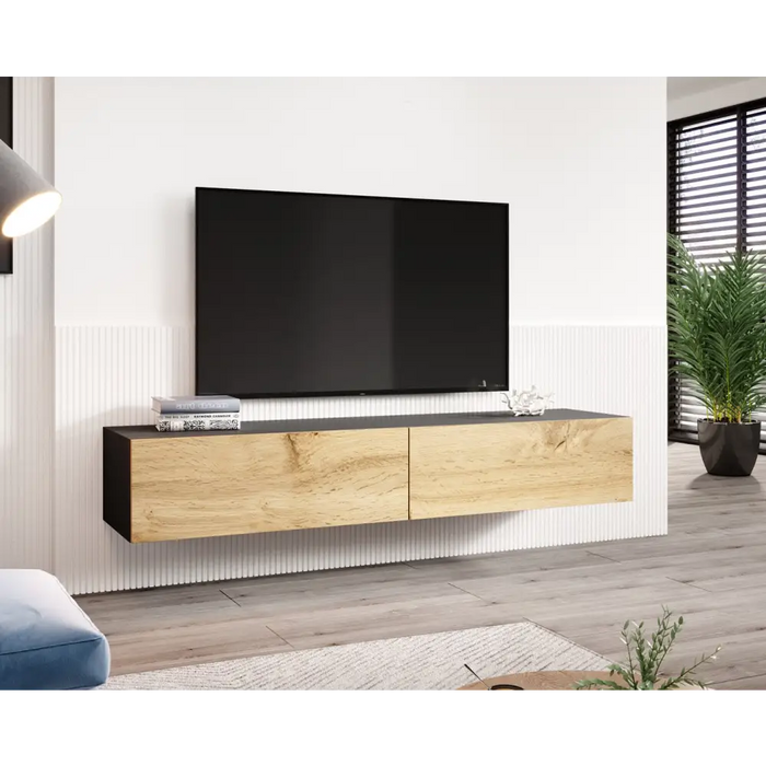 Cama TV Stand VIGO ’180’ 30/180/40 black/wotan oak - TV cabinets made of furniture boardSTV-ZPM<<<TV