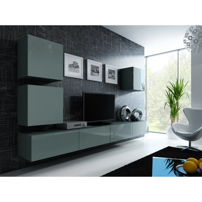 Cama TV Stand VIGO ’180’ 30/180/40 grey/grey gloss - TV cabinets made of furniture boardSTV-ZPM<<<TV