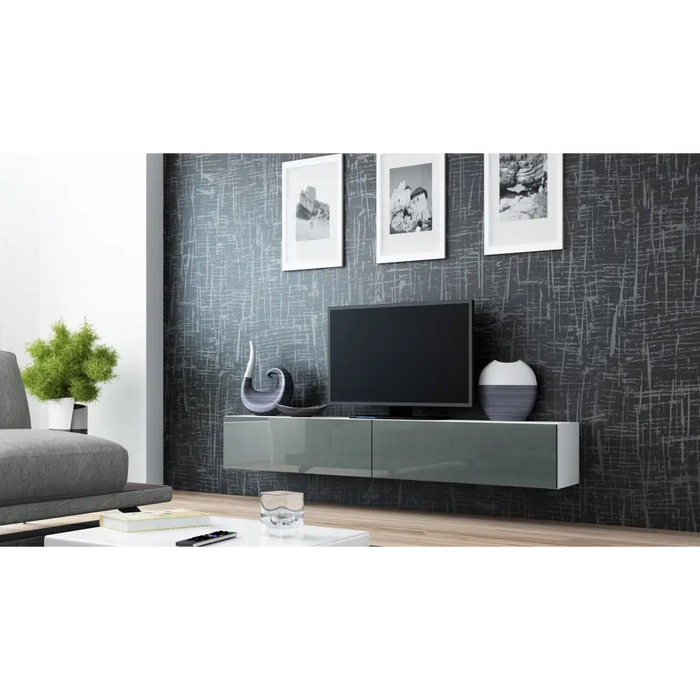 Cama TV Stand VIGO ’180’ 30/180/40 white/grey gloss - TV cabinets made of furniture boardSTV-ZPM<<<TV
