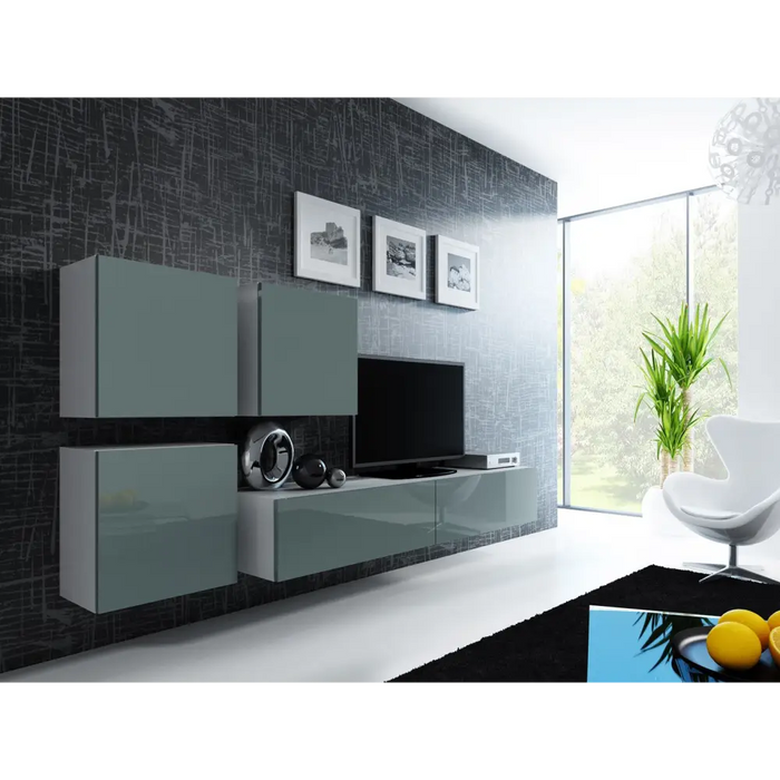Cama TV Stand VIGO ’180’ 30/180/40 white/grey gloss - TV cabinets made of furniture boardSTV-ZPM<<<TV