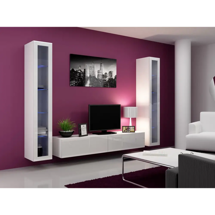 Cama TV Stand VIGO ’180’ 30/180/40 white/white gloss - TV cabinets made of furniture boardSTV-ZPM<<<TV