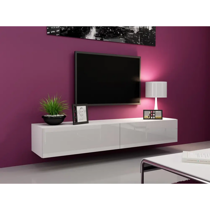 Cama TV Stand VIGO ’180’ 30/180/40 white/white gloss - TV cabinets made of furniture boardSTV-ZPM<<<TV