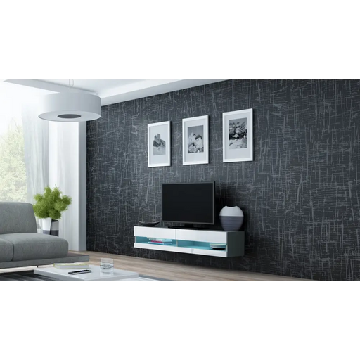 Cama TV stand VIGO NEW 30/140/40 grey/white gloss - TV cabinets made of furniture boardSTV-ZPM<<<TV