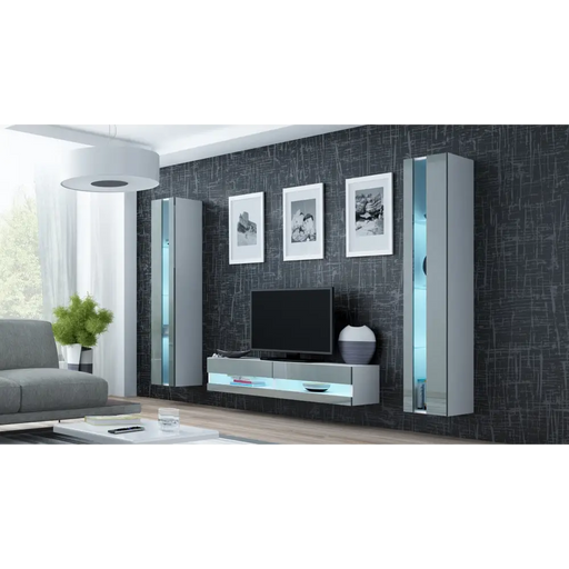 Cama TV stand VIGO NEW 30/140/40 white/grey gloss - TV cabinets made of furniture boardSTV-ZPM<<<TV