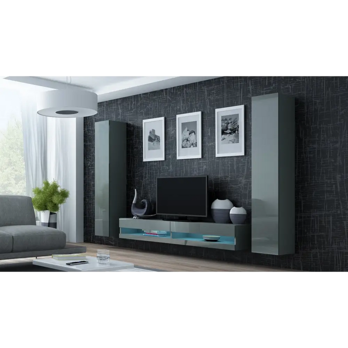 Cama TV stand VIGO NEW 30/180/40 grey/grey gloss - TV cabinets made of furniture boardSTV-ZPM<<<TV
