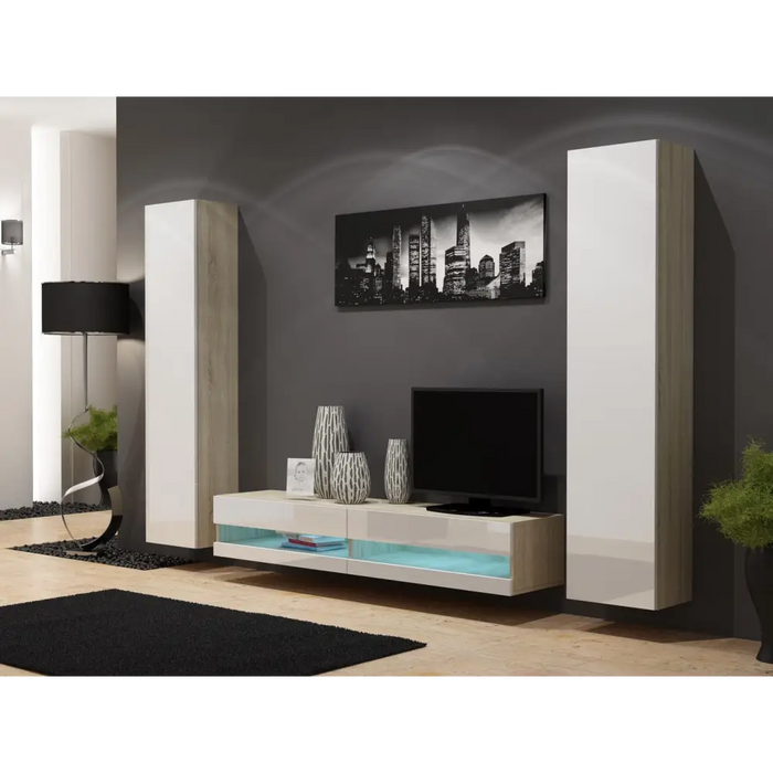 Cama TV stand VIGO NEW 30/180/40 sonoma/white gloss - TV cabinets made of furniture boardSTV-ZPM<<<TV