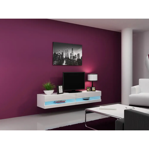 Cama TV stand VIGO NEW 30/180/40 white/white gloss - TV cabinets made of furniture boardSTV-ZPM<<<TV